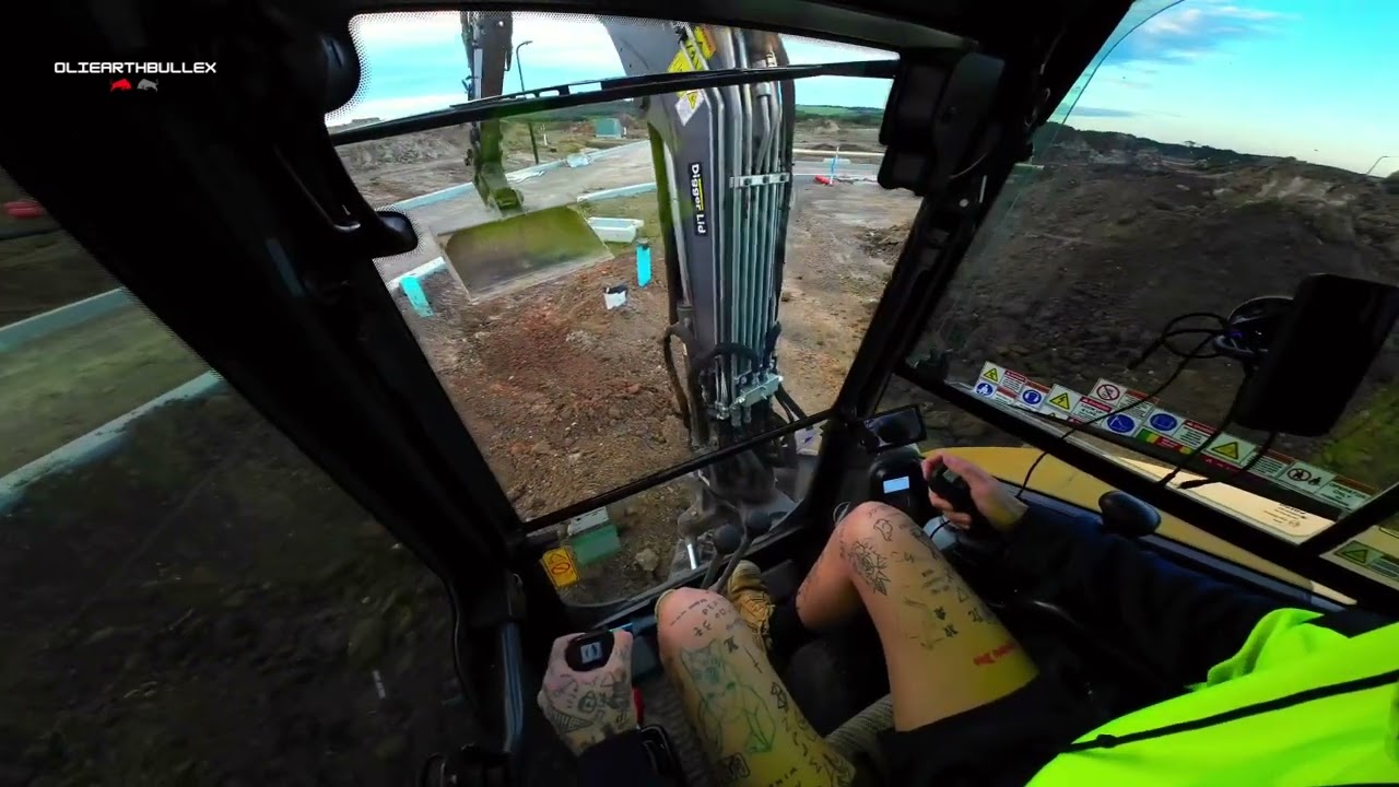 Volvo Ecr40d Excavator Digging Drain