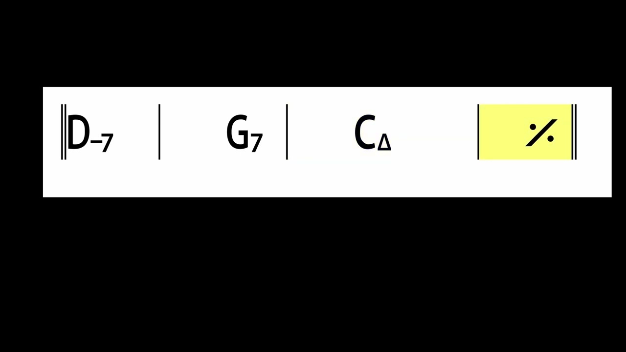 Backing track swing jazz D-7 G7 Cmaj7 ii V I in C maj  for all instruments 104 bpm