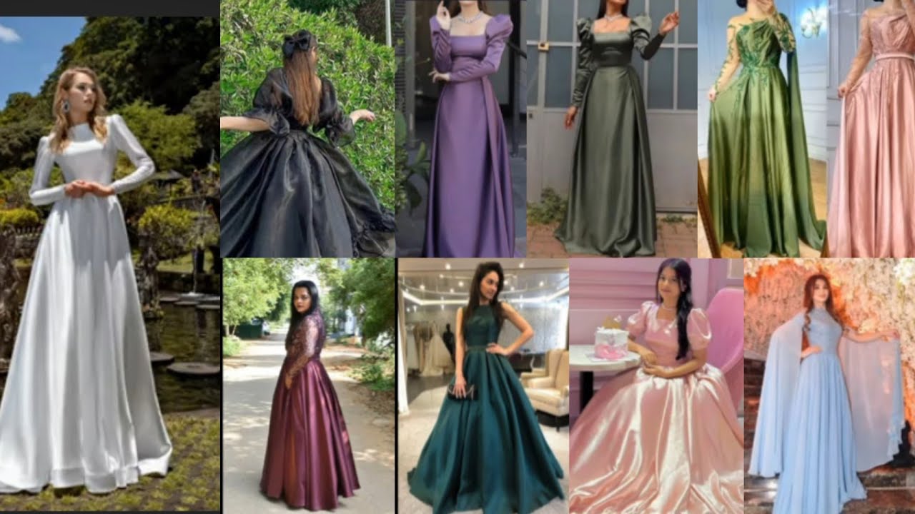 Latest 🤩 long satin gown design||Satin dress Collection#sunnycollections#viralvideo#trending