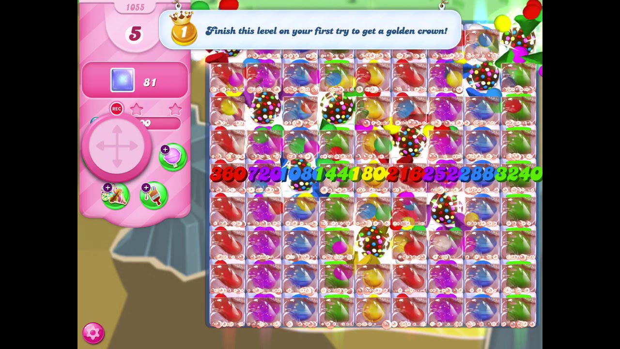 How to beat level 1055 in Candy Crush Saga!!