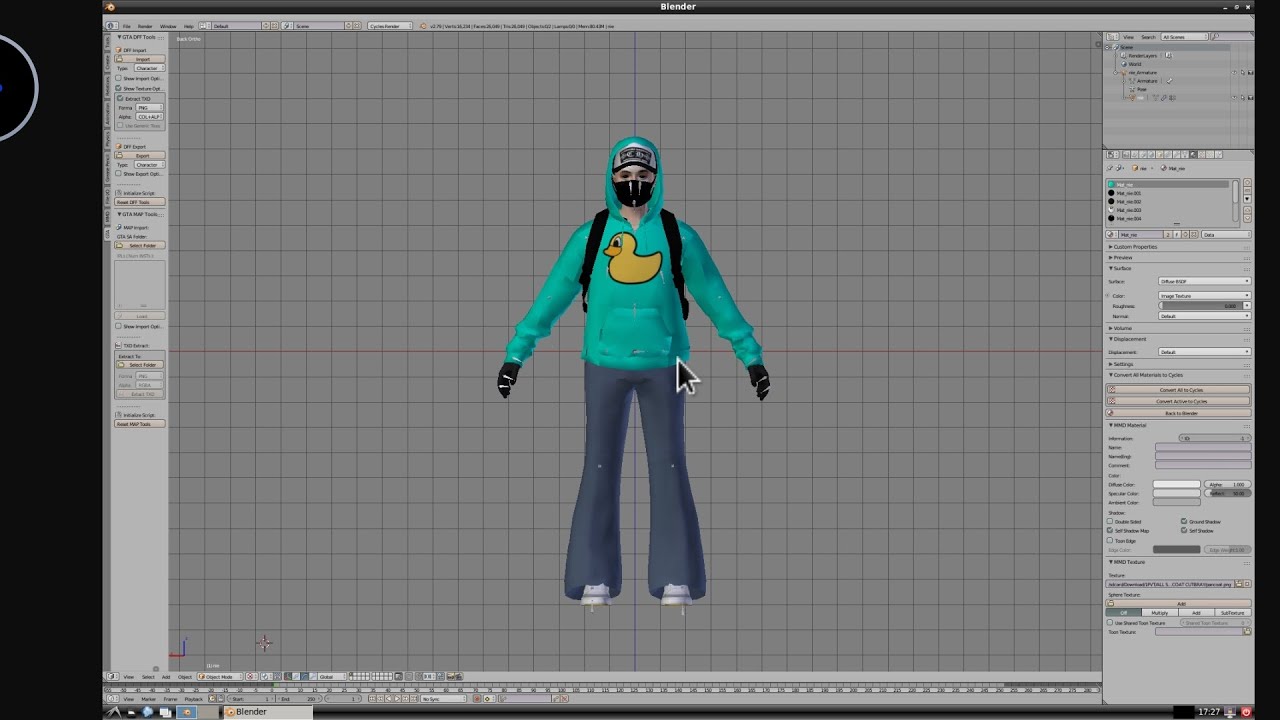 TUTORIAL IMPORT DAN EXPORT SKIN GTA SA DENGAN TEXTURE DI BLENDER ANDROID ‼️