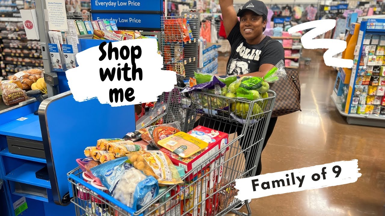 WALMART GROCERY SHOPPING FOR LARGE FAMILY || FATHER'S DAY *LATE POST* || SHOP WITH ME MOM OF 7!!