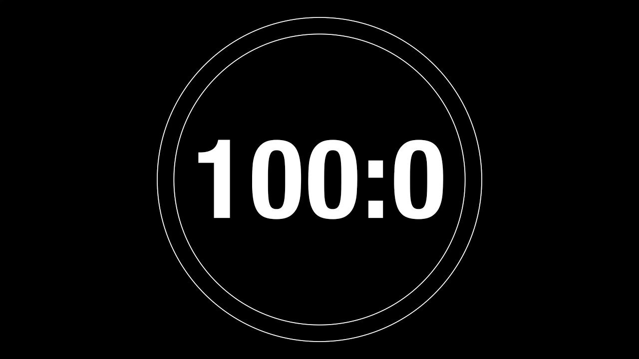 100 Minute Timer - 6000 Second Timer Countdown with progress ring (4K)