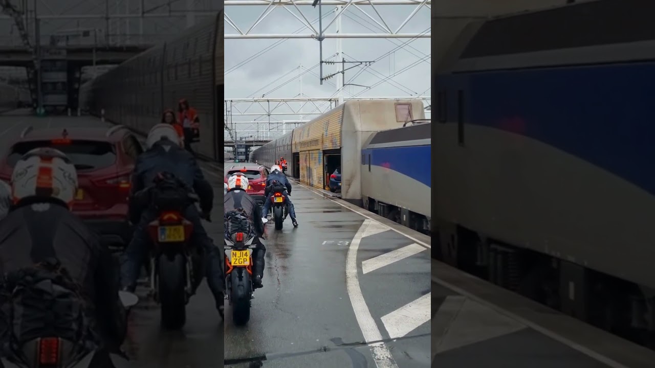 Cars driving in the Eurotunnel Train (Channel Tunnel)