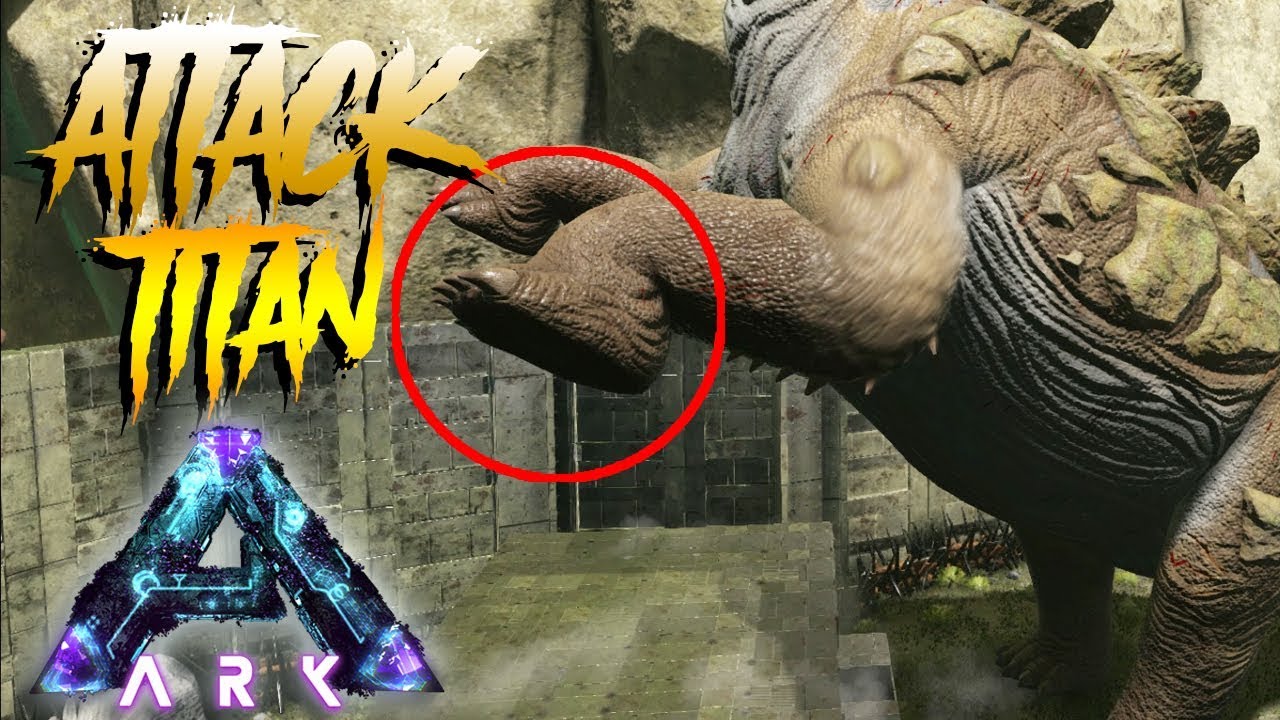 ATTACK ON TITANOSAURUS! BIG BASE RAID DESTROY! - ARK SURVIVAL EVOLVED ABERRATION