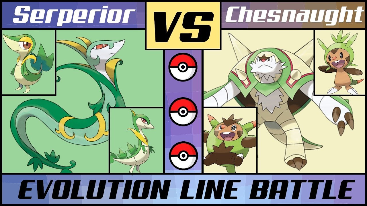 SERPERIOR vs. CHESNAUGHT! Evolution Line Battle (Pok&eacute;mon Sun/Moon)