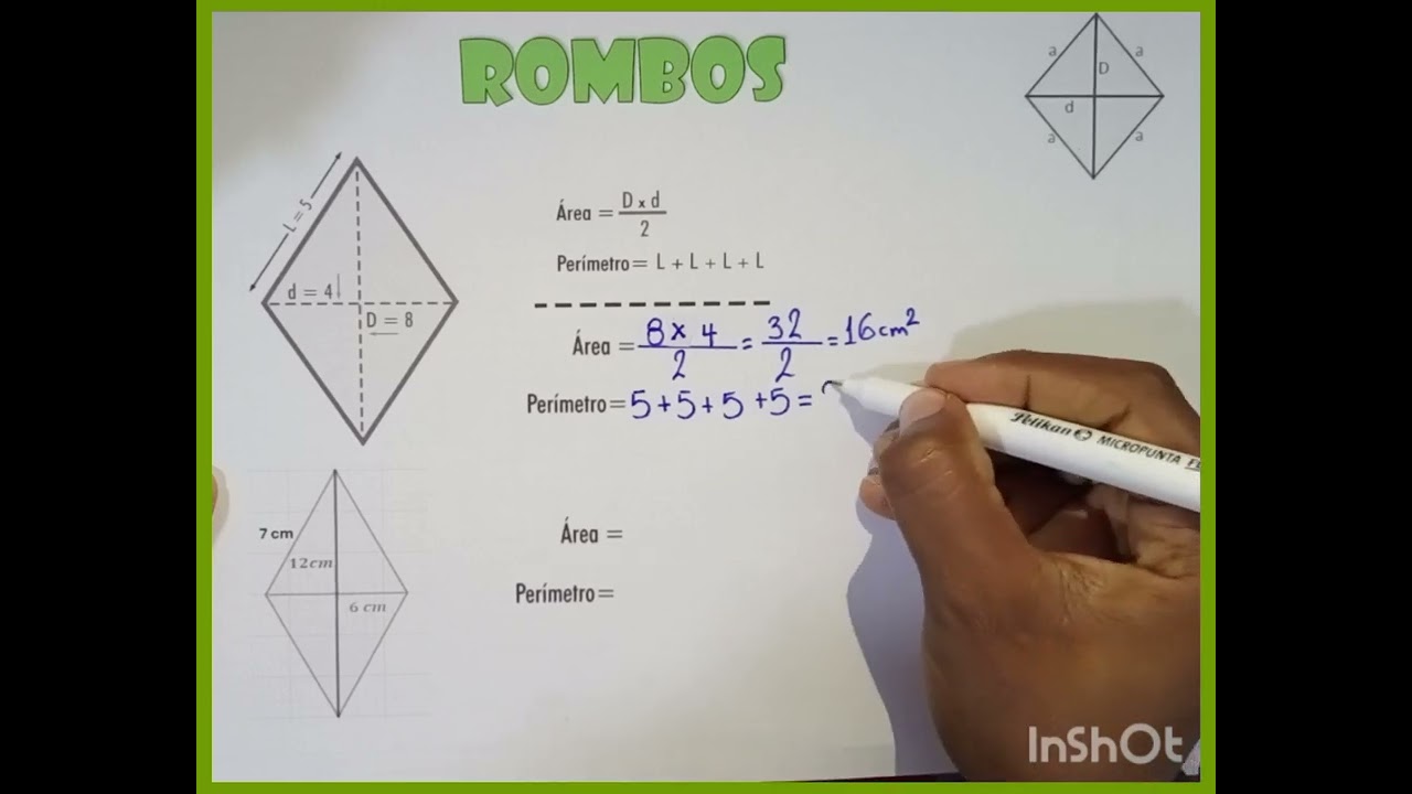 Área y perímetro de un Rombo
