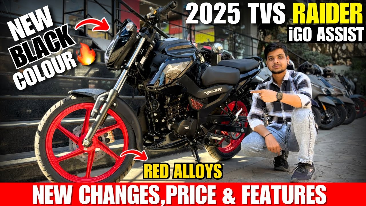 2025 TVS Raider 125 iGO Black Colour Full Review🥳| New Changes & Price