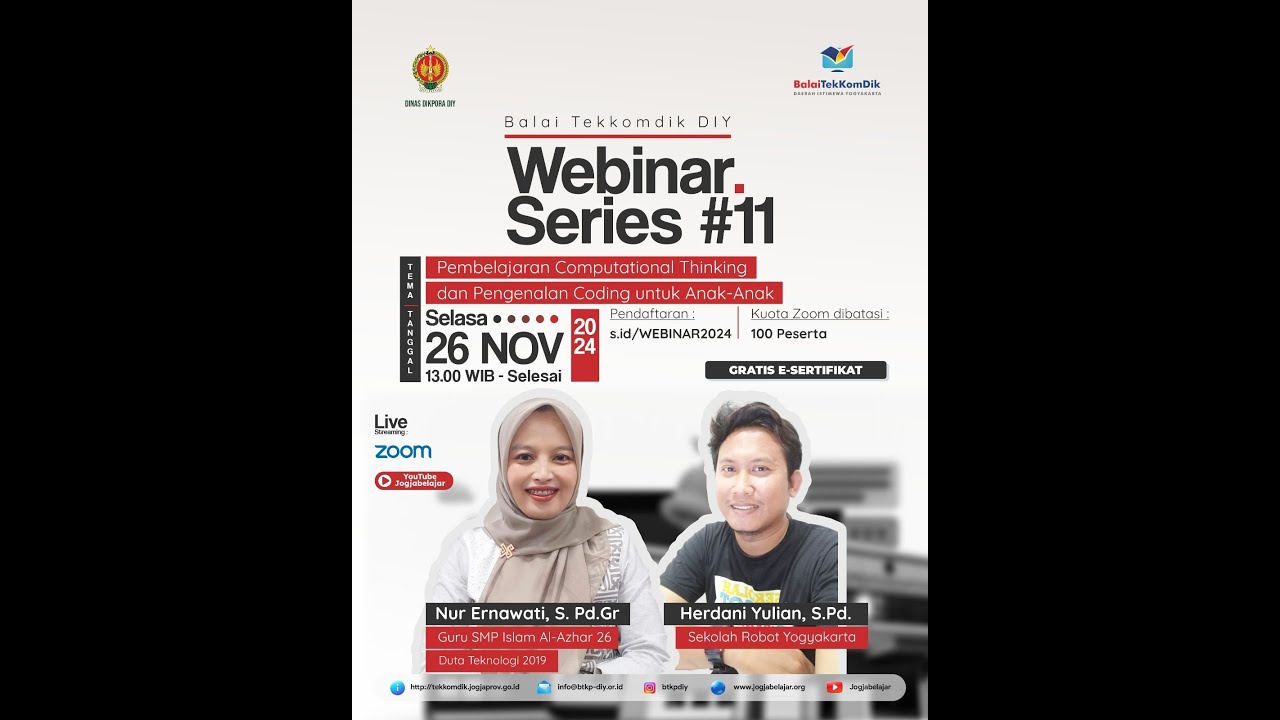 WEBINAR SERIES #11 | PEMBELAJARAN COMPUTATIONAL THINGKING DAN PENGENALAN CODING UNTUK ANAK-ANAK