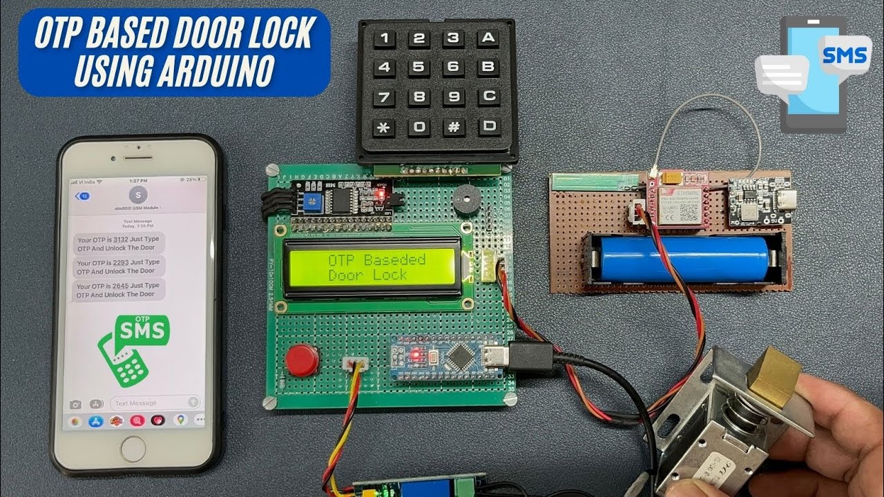 OTP Based Door Lock Using Arduino | SIM800L