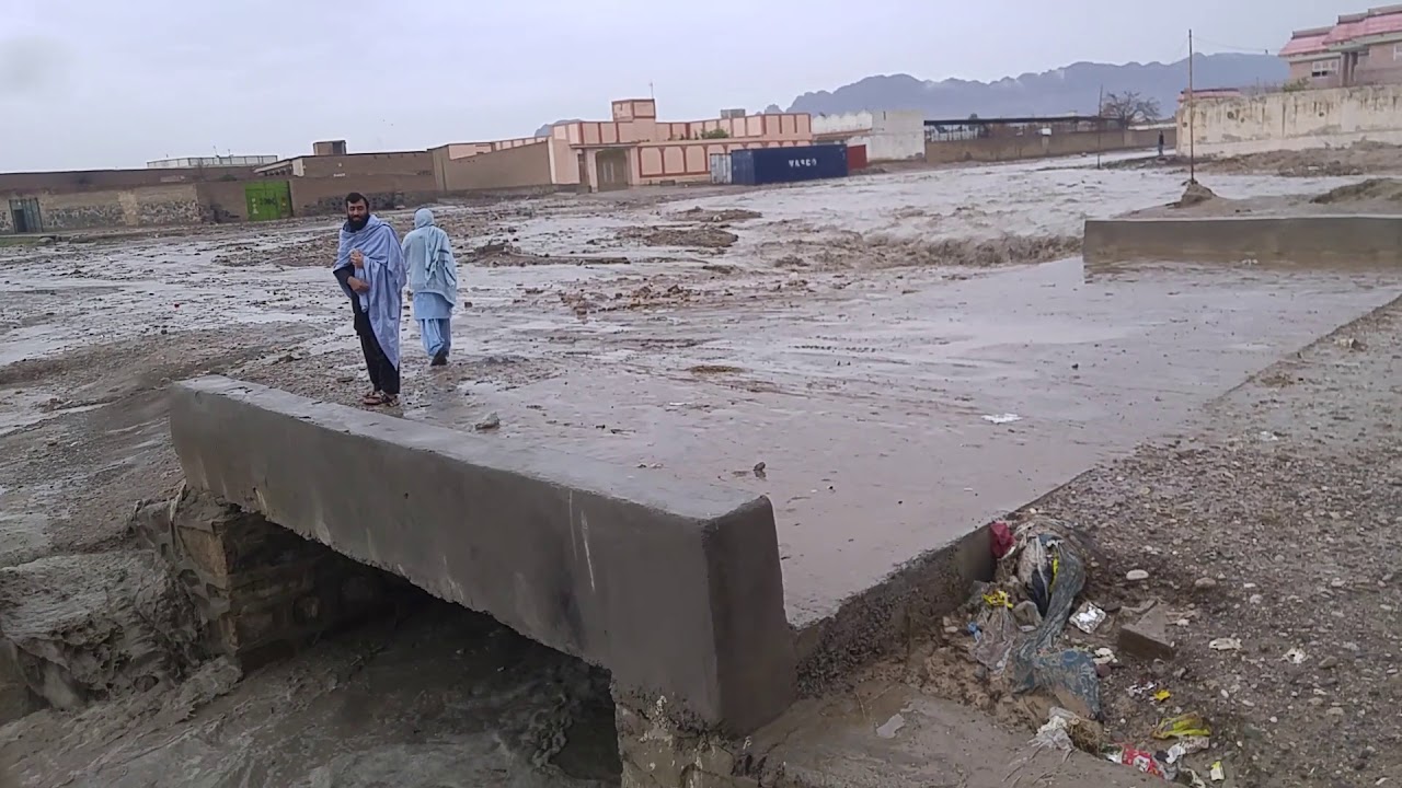 Flood in kandahar at winter