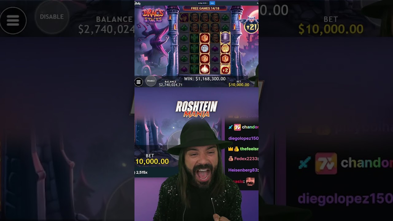INSANE $9,000,000 WIN! Drac's Stacks! 😱 #roshtein #casino #bigwins #bigwin