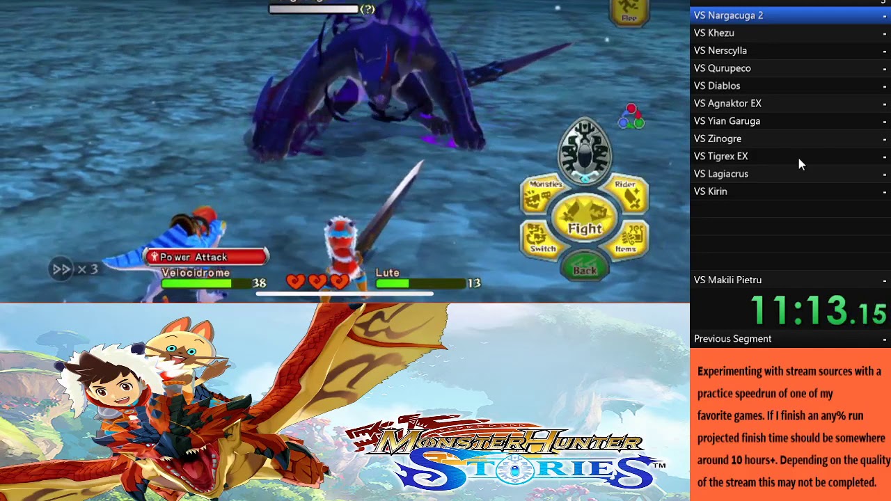 Monster Hunter Stories (iOS) any% Speedrun 8:11:39 WR