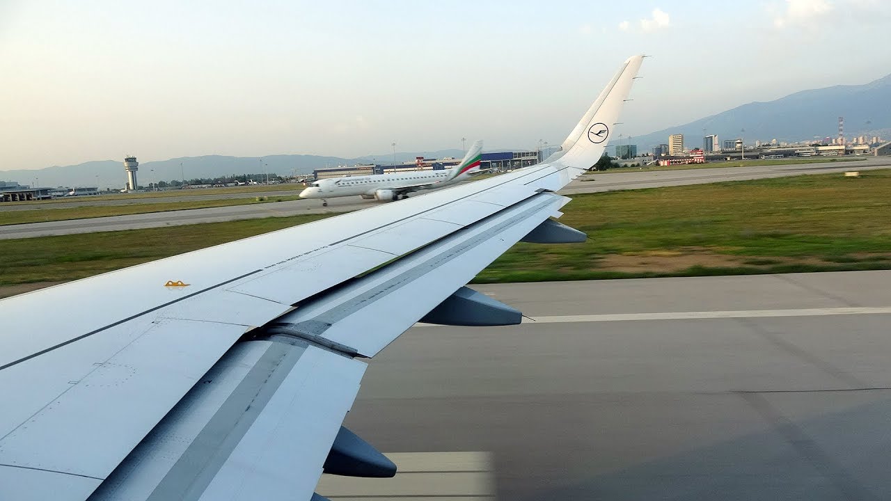 Lufthansa Airbus A320-200 ПОТРЯСАЮЩЕЕ УТРО Взлет + такси из Софии (SOF)
