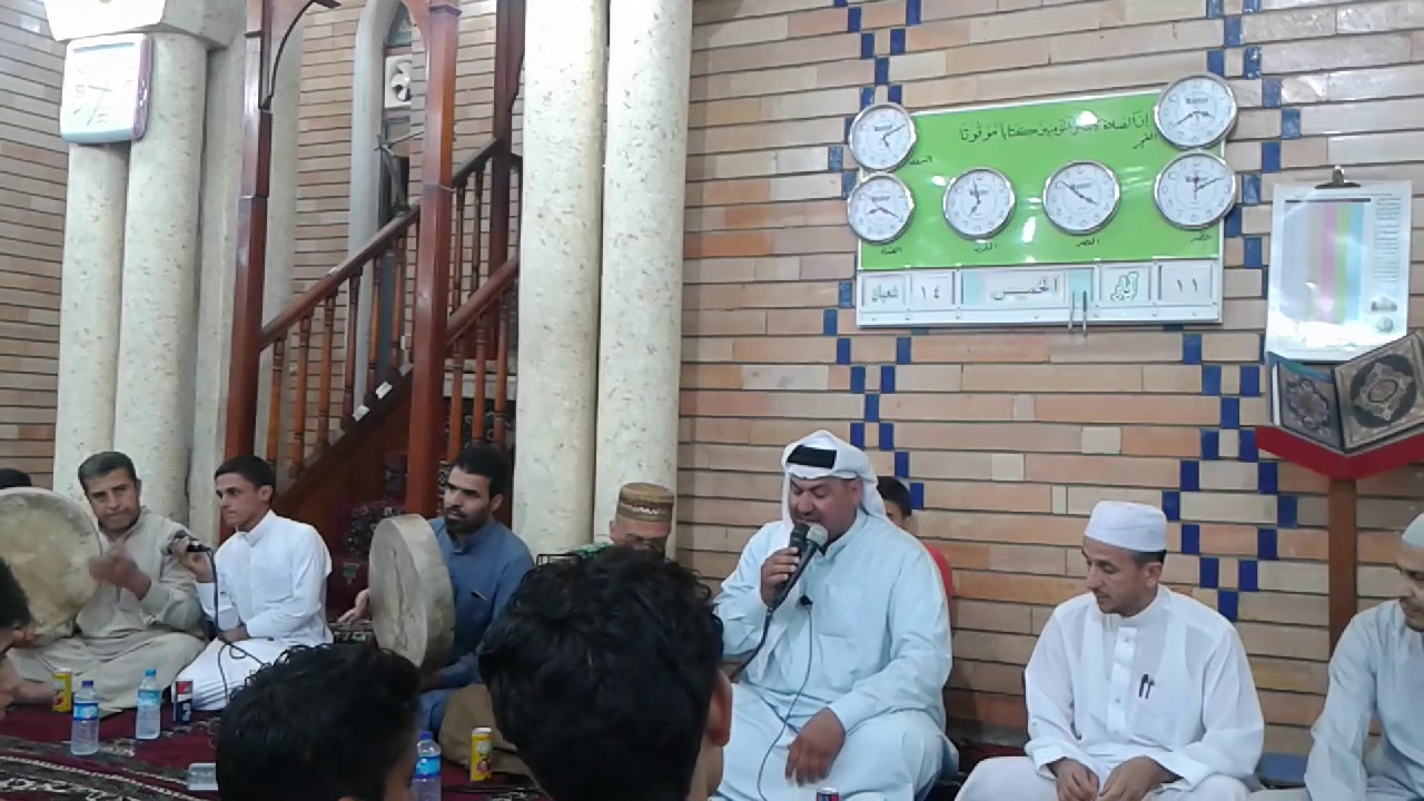 ألمنقبه النبوية الشريفة بمناسبة ليلة النصف من شعبان في جامع عبد السلام محمد عارف. في مدينة الرمادي