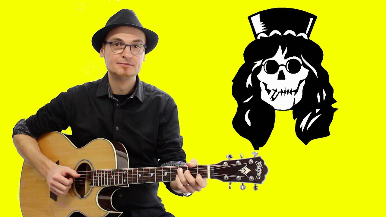 SOLO de SLASH pour GUITARE ACOUSTIQUE TABS (accords+mélodie) Knockin' On Heaven's Door