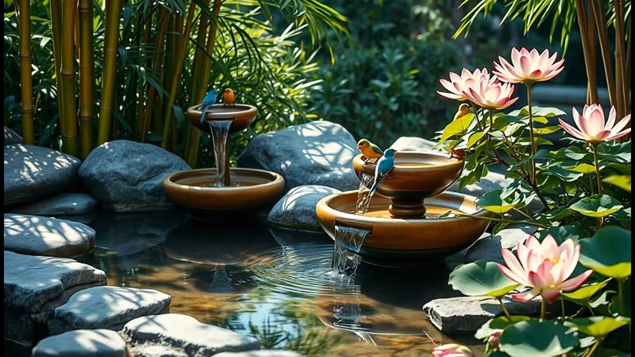 Calm Nature Instrumental Music | Water Flow & Birds for Relaxation