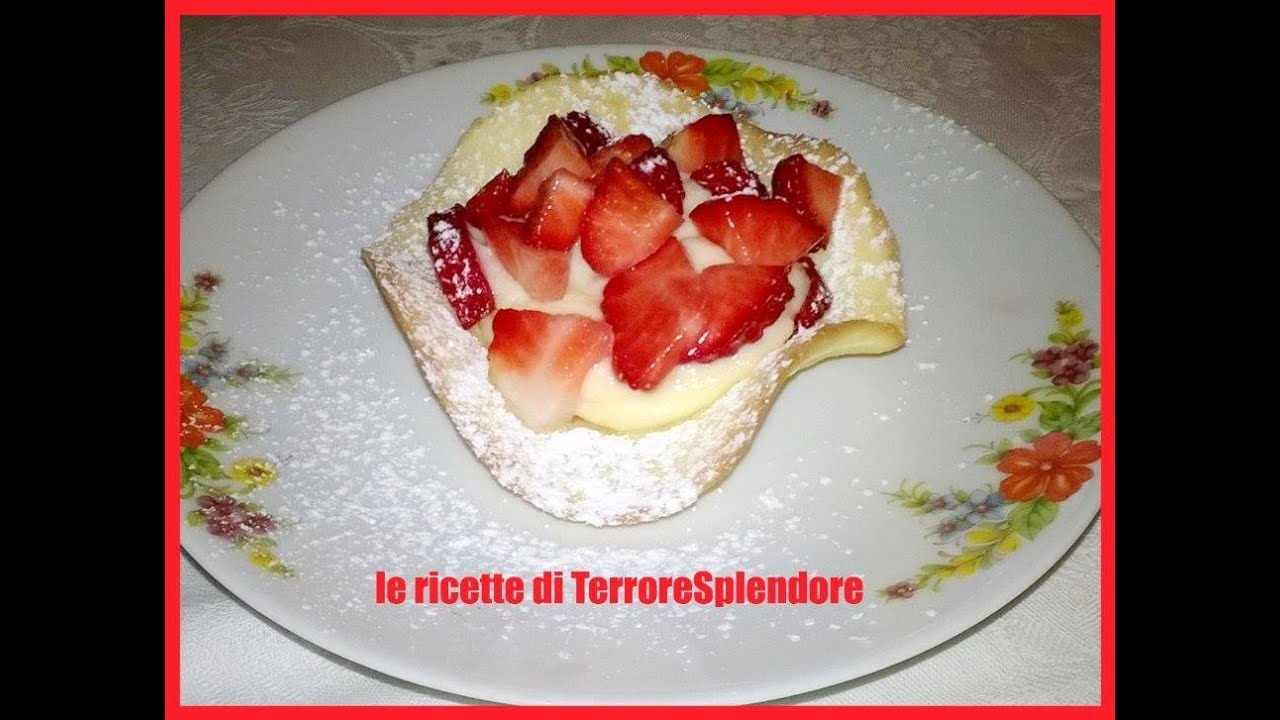 Cialde con fragole e crema pasticcera