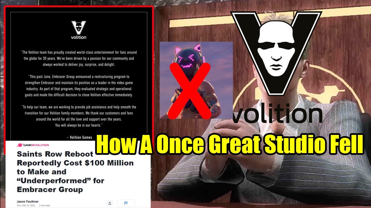 Volition Saints Row Developer Has Been Permanently Shut Down, The Fall Of A Once Great Company