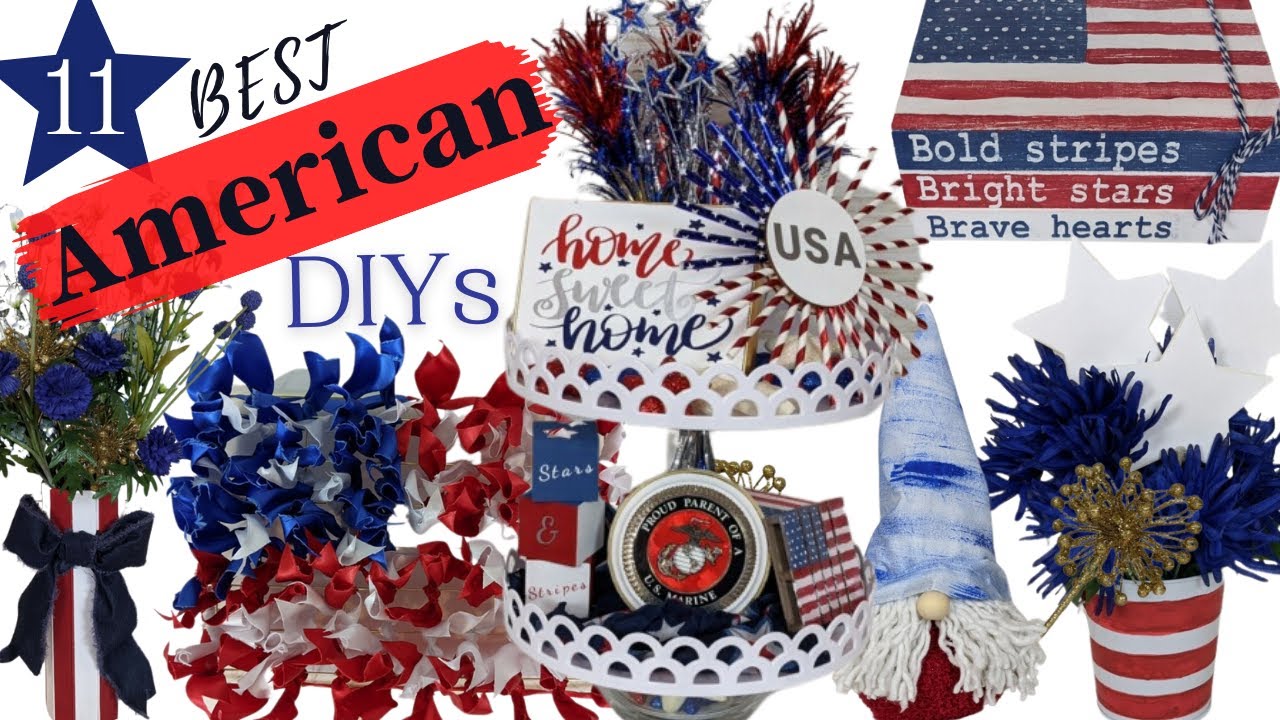 11 4TH OF JULY DECORATIONS | AMERICAN DOLLAR TREE FARMHOUSE DIYS