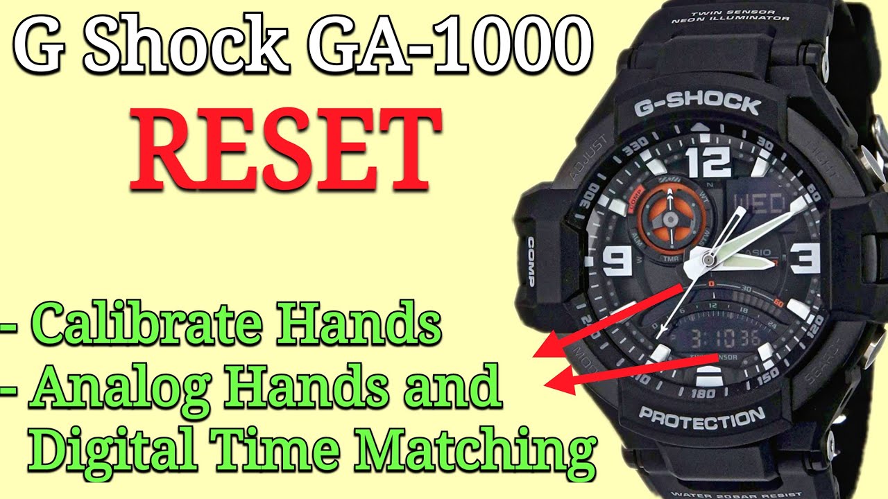 Сброс настроек G Shock GA-1000 5302 | Как синхронизировать (калибровать) аналоговое и цифровое вр...