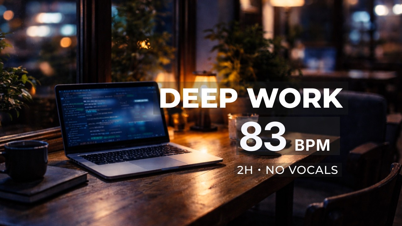 Deep Work Music for Coding – 83 BPM Cafe Focus Session (2 Hours, No Vocals)