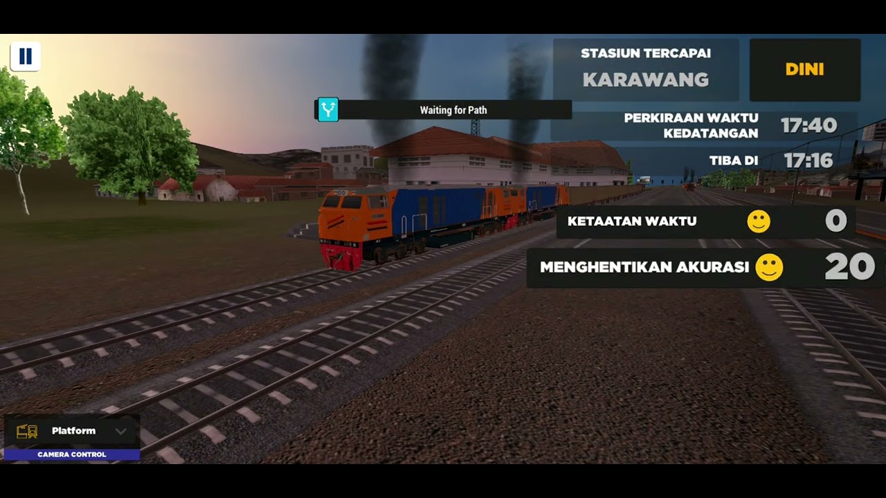 Indonesian Train Simulator Career 2 Level 23 CC 206 With Freight Coach From Gambir To Purwakarta