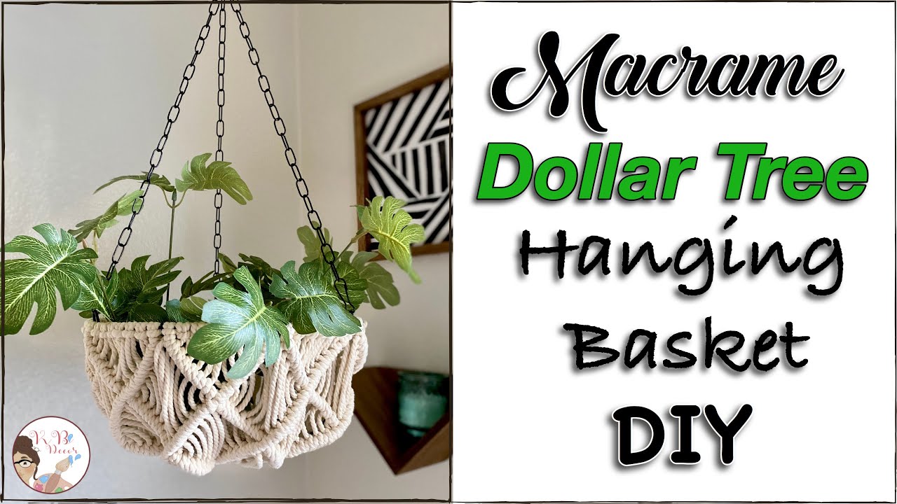 Macrame Dollar Tree Hanging Basket DIY | KB Decor Crafts