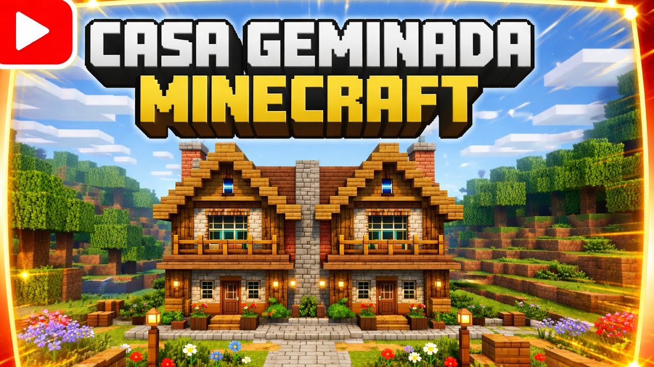 Construindo uma casa geminada no minecraft 