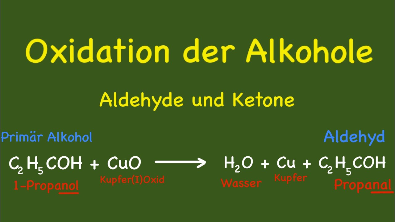 Oxidation der Alkohole - Aldehyde und Ketonen