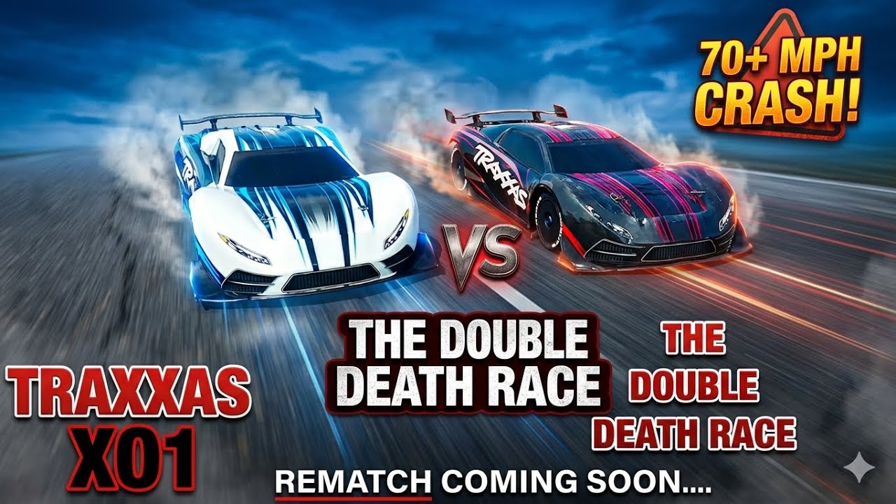 Traxxas XO1 vs XO1 Speed Race crash fail at 70 MPH