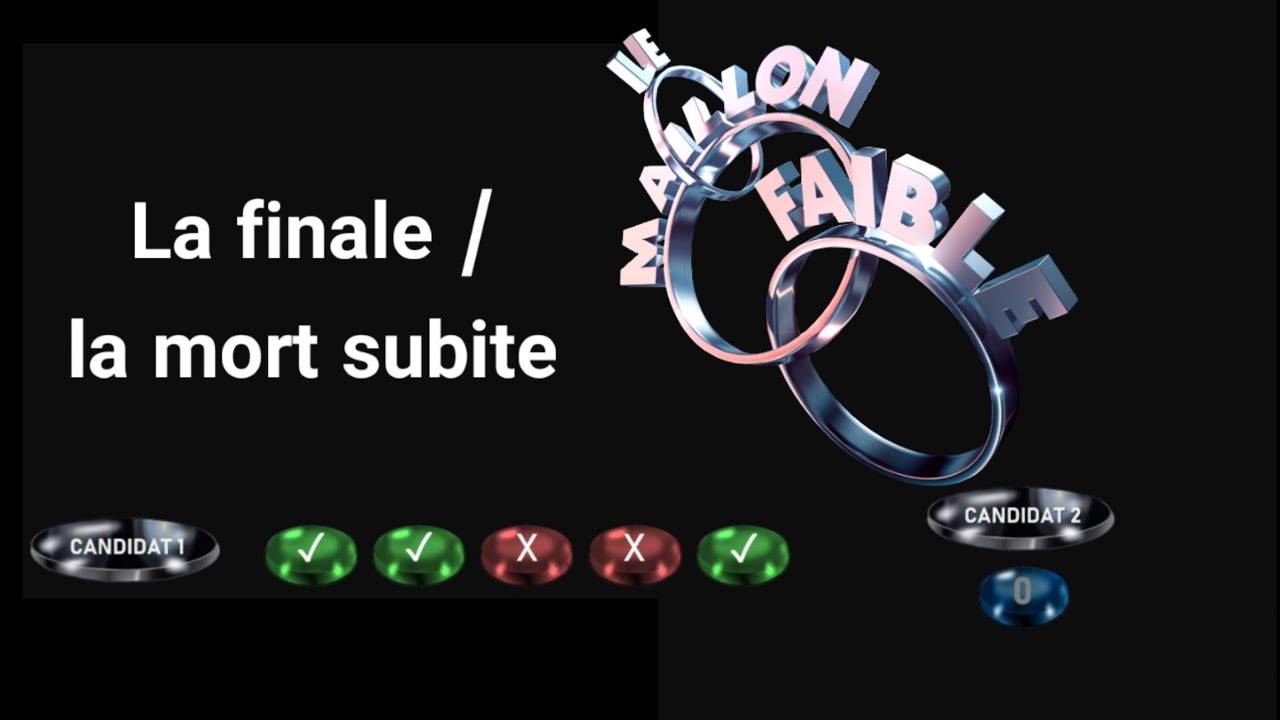 Le maillon faible la finale / la mort subite