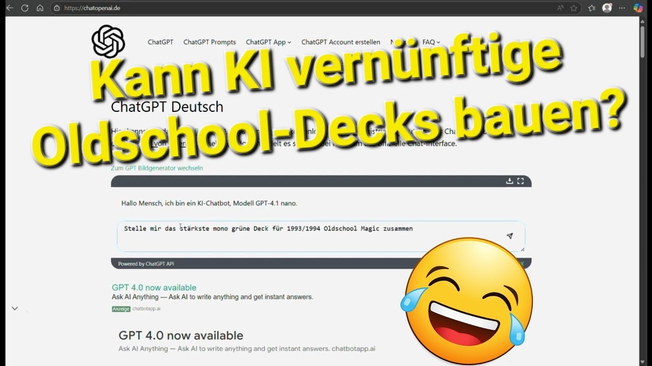 Magic Vintage Blog 275: KÜNSTLICHE INTELLIGENZ BAUT MTG OLDSCHOOL DECKS (1993/1994)