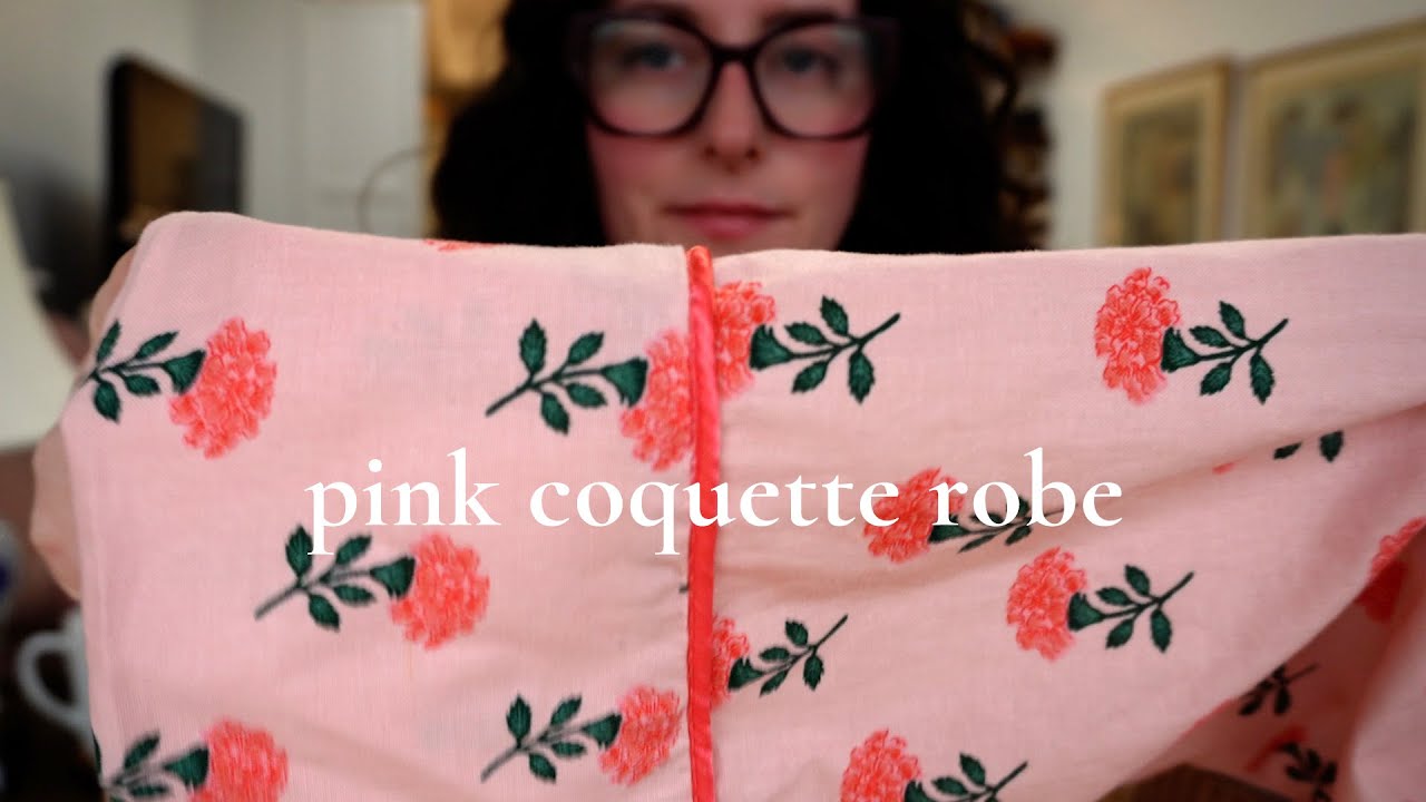 Sewing a coquette house robe for spring | Sewing Vlog