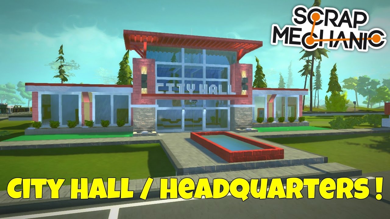 City Hall / CG Headquarters - Scrap Mechanic Town Gameplay - EP 185