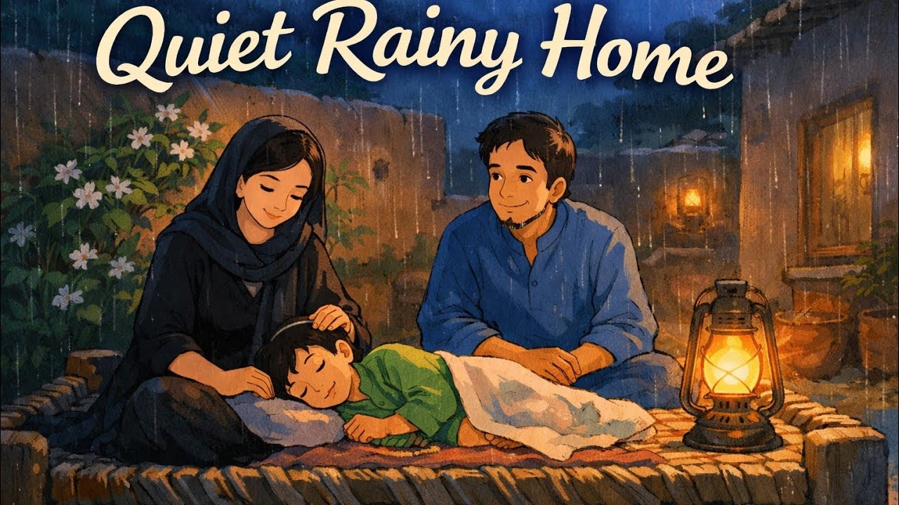A Rainy Spring Day in Our Quiet Pakistani Home 🌧️ | Cozy Family Life | Ghibli-Style Animation