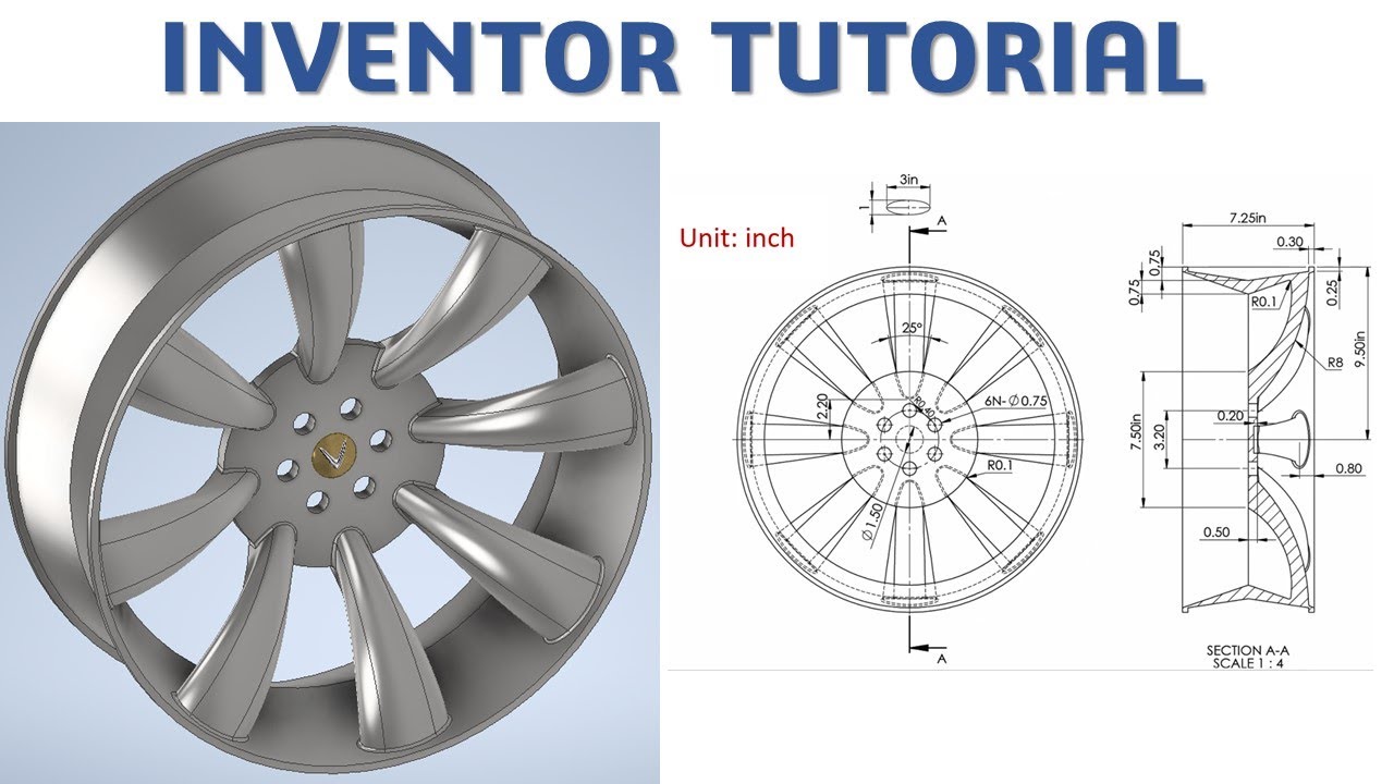 Inventor 2021 Tutorial #224 | 3D Modeling Wheel Rim