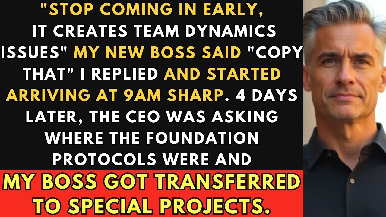 My Boss Said 'Stop Arriving Early' – So I Did, And He Got Transferred