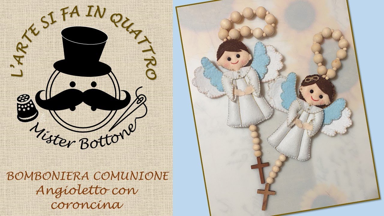 BOMBONIERE COMUNIONE fai da te tutorial | Angioletto con coroncina per maschio e femmina