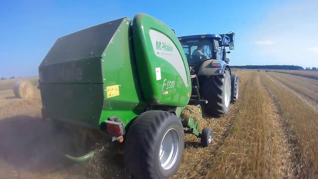 Prasowanie słomy / Baling straw/ New Holland T6030/ Prasa McHale f5500/ Summer 2017/ Lato 2017