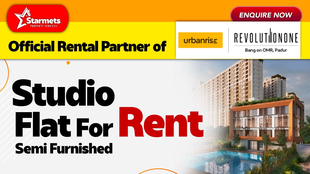Studio Flat for Rent @ OMR | Semi Furnished | Urbanrise Revolution One | 130+ Next Gen Amenities