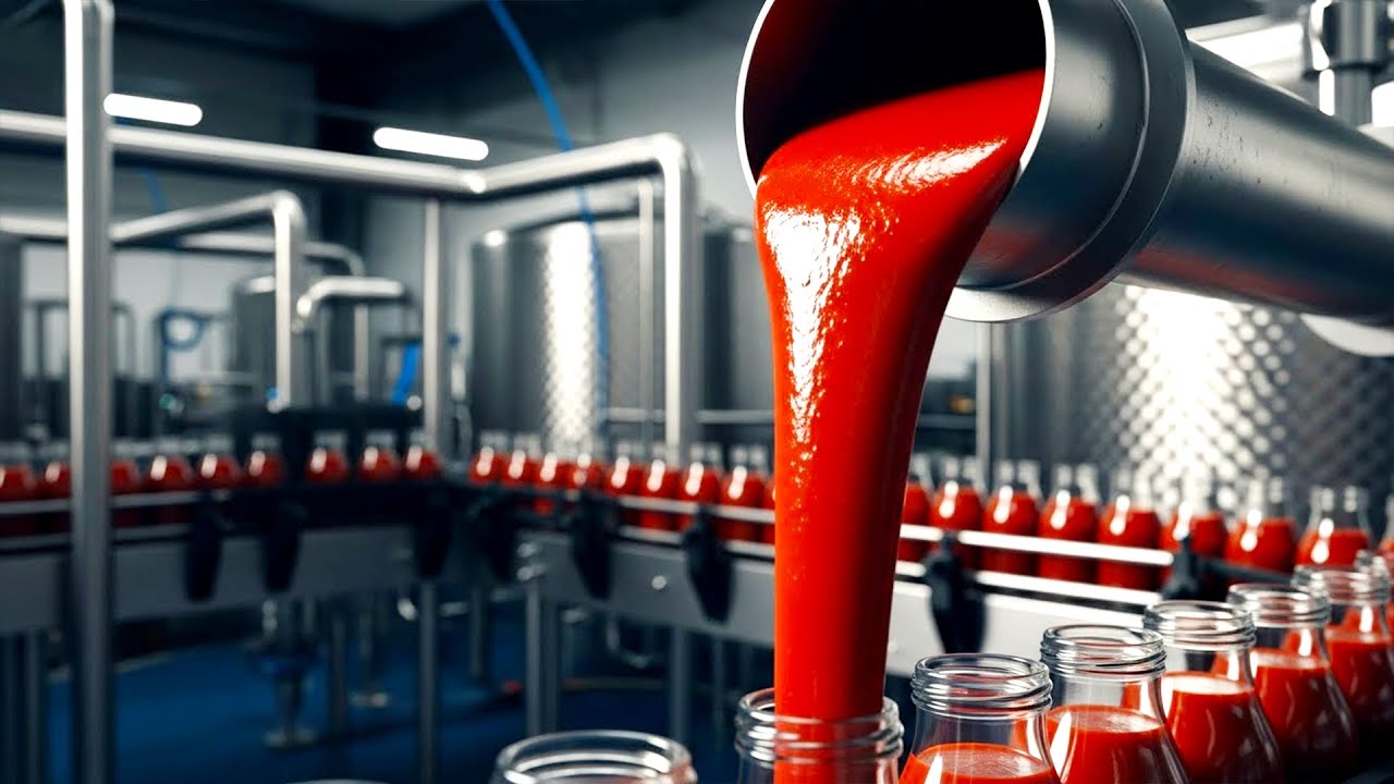 Inside a Modern Ketchup Production Factory: From Tomatoes to Bottled Sauce