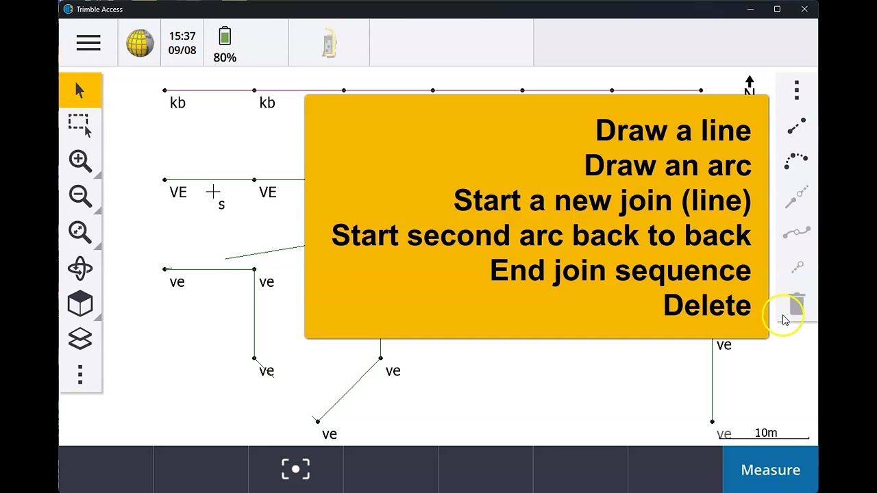 Using the Drawing Toolbar within Trimble Access