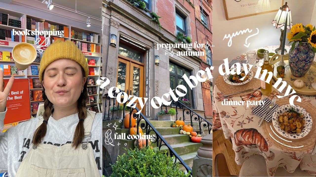 autumn in the city 📚☕️🍂 pumpkin coffee, book shopping + fall dinner party