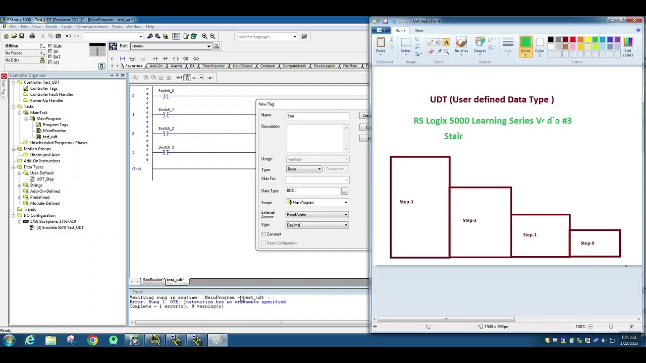 RS Logix 5000 UDT User defined Data Types