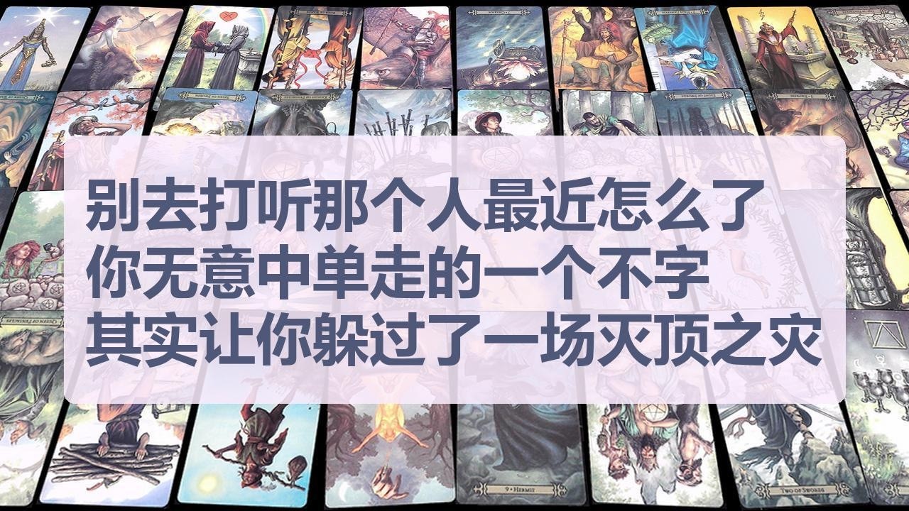 Tarot✨别去打听那个人最近怎么了，你无意中单走的一个不字，其实让你躲过了一场灭顶之灾