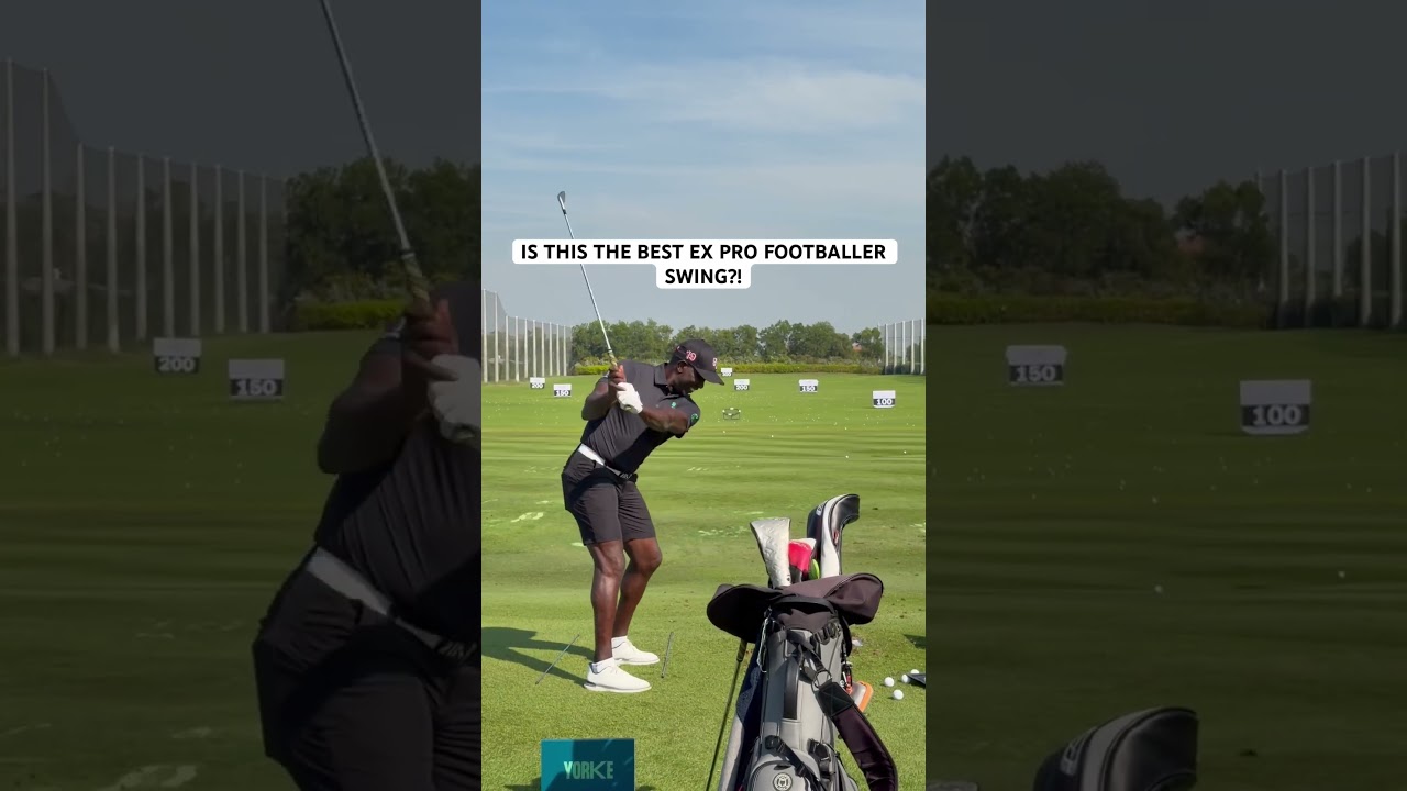 Is this the best ex pro footballer swing? #golf #shortvideo #viral