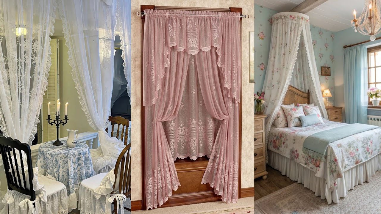 Vintage Curtain Styling Secrets 🌸 | Elegant Shabby Chic & Charming Cottagecore Aesthetic🌷🦢
