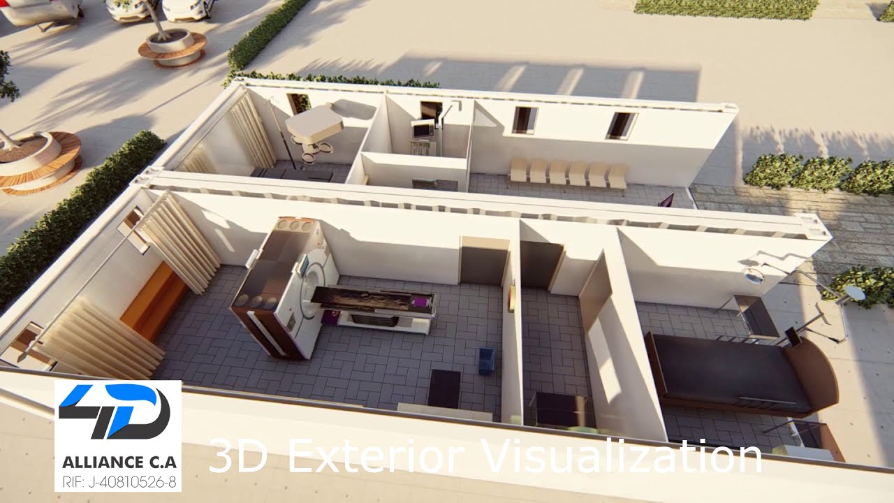 3D modelling and rendering of Medical Trailer Fly View - Eddy Rivas 4D Alliance