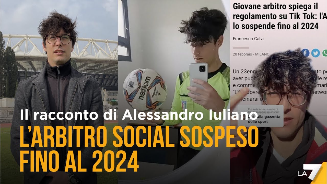 L'arbitro sospeso per i video su TikTok: 